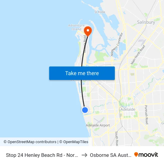 Stop 24 Henley Beach Rd - North side to Osborne SA Australia map