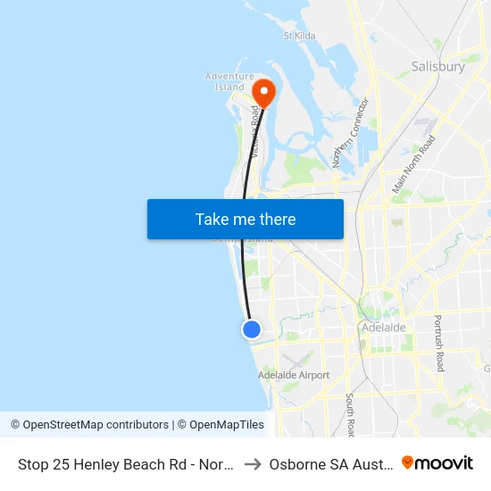 Stop 25 Henley Beach Rd - North side to Osborne SA Australia map