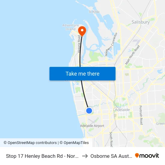 Stop 17 Henley Beach Rd - North side to Osborne SA Australia map