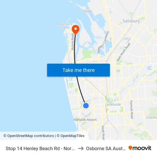 Stop 14 Henley Beach Rd - North side to Osborne SA Australia map