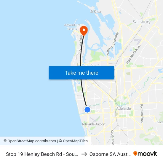Stop 19 Henley Beach Rd - South side to Osborne SA Australia map