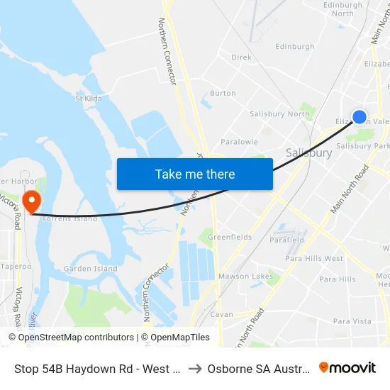 Stop 54B Haydown Rd - West side to Osborne SA Australia map