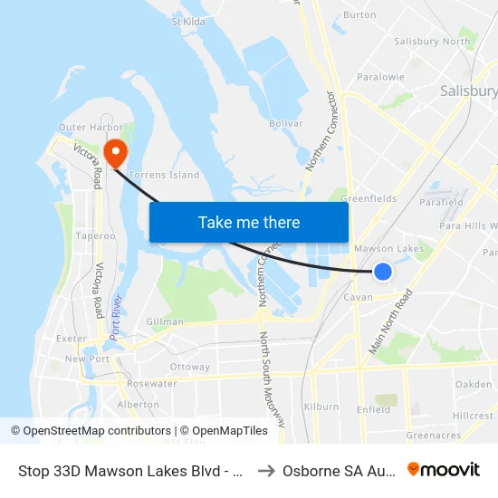 Stop 33D Mawson Lakes Blvd - South side to Osborne SA Australia map