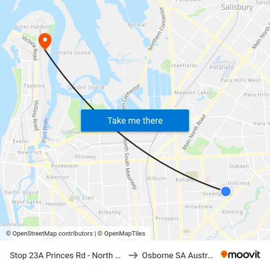Stop 23A Princes Rd - North side to Osborne SA Australia map