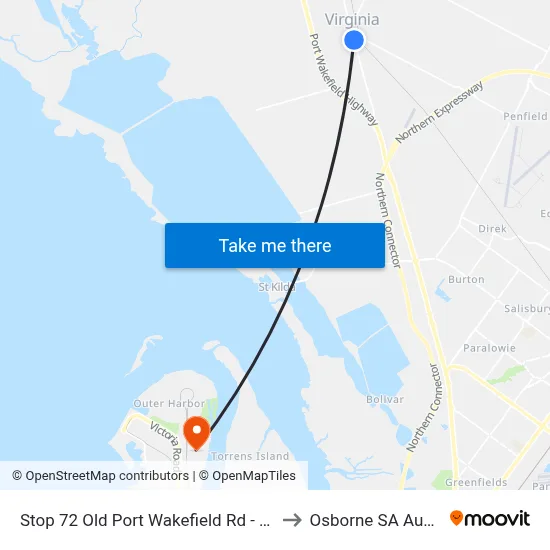 Stop 72 Old Port Wakefield Rd - East side to Osborne SA Australia map