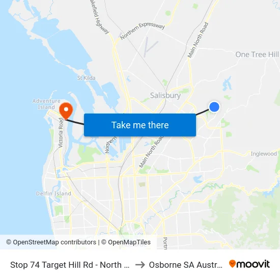 Stop 74 Target Hill Rd - North side to Osborne SA Australia map