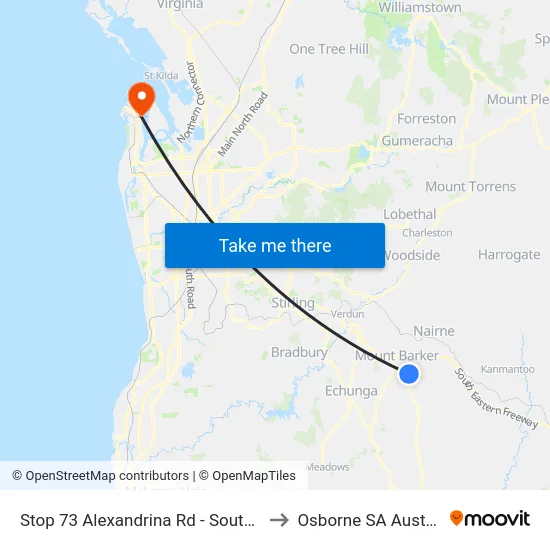 Stop 73 Alexandrina Rd - South side to Osborne SA Australia map