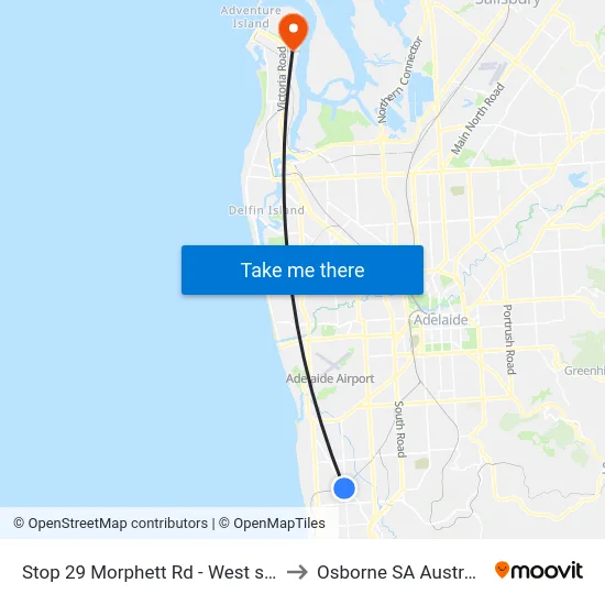Stop 29 Morphett Rd - West side to Osborne SA Australia map