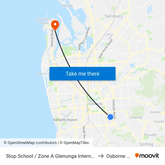 Stop School / Zone A Glenunga International High School Conyngham St to Osborne SA Australia map