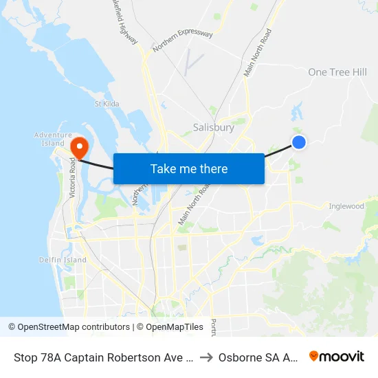 Stop 78A Captain Robertson Ave - South side to Osborne SA Australia map