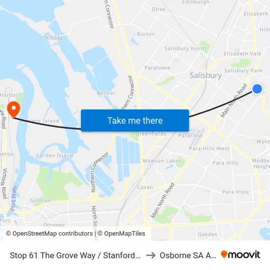 Stop 61 The Grove Way / Stanford Rd - North side to Osborne SA Australia map