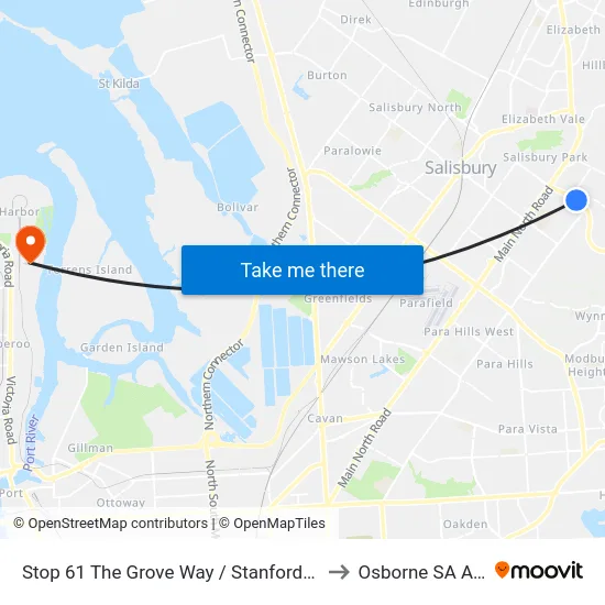 Stop 61 The Grove Way / Stanford Rd - South side to Osborne SA Australia map