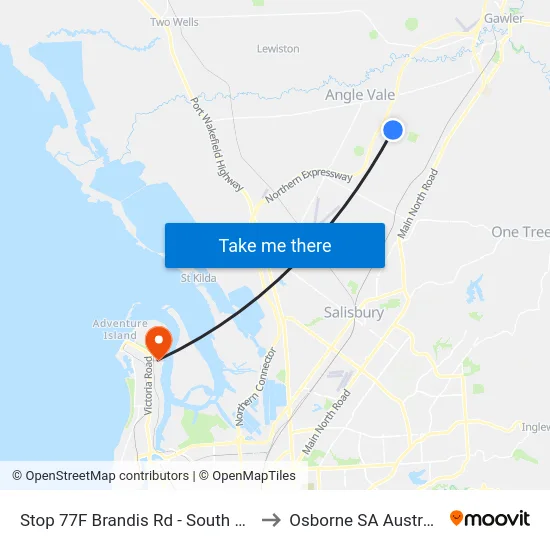 Stop 77F Brandis Rd - South side to Osborne SA Australia map
