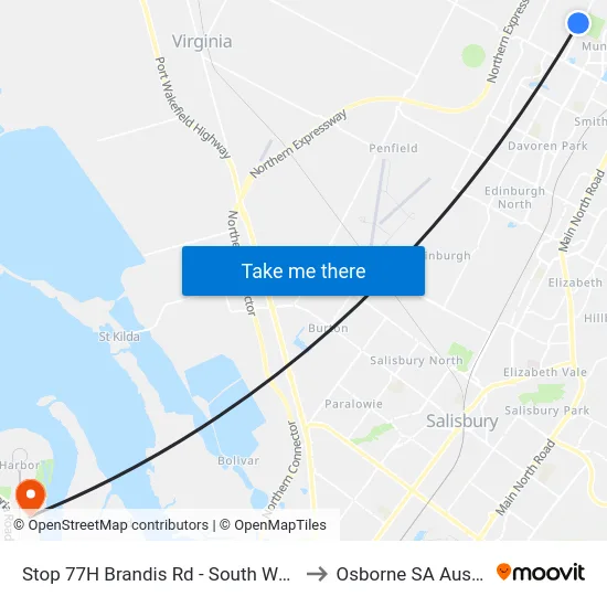 Stop 77H Brandis Rd - South West side to Osborne SA Australia map