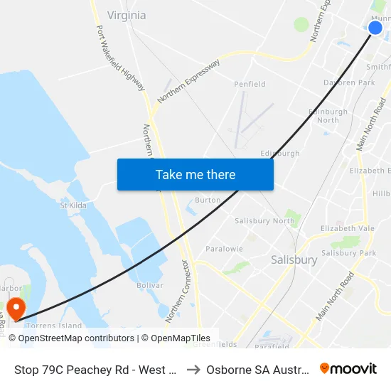 Stop 79C Peachey Rd - West side to Osborne SA Australia map