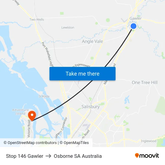 Stop 146 Gawler to Osborne SA Australia map
