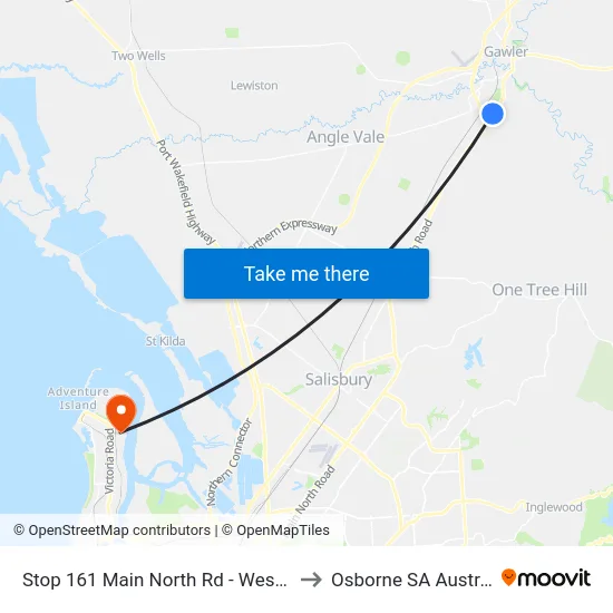Stop 161 Main North Rd - West side to Osborne SA Australia map