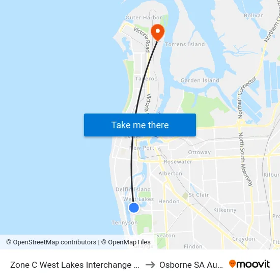 Zone C West Lakes Interchange - East side to Osborne SA Australia map