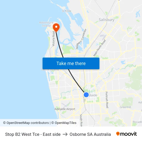Stop B2 West Tce - East side to Osborne SA Australia map