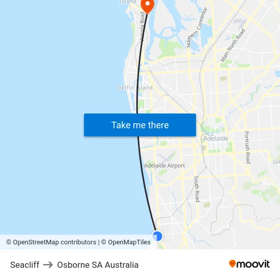 Seacliff to Osborne SA Australia map