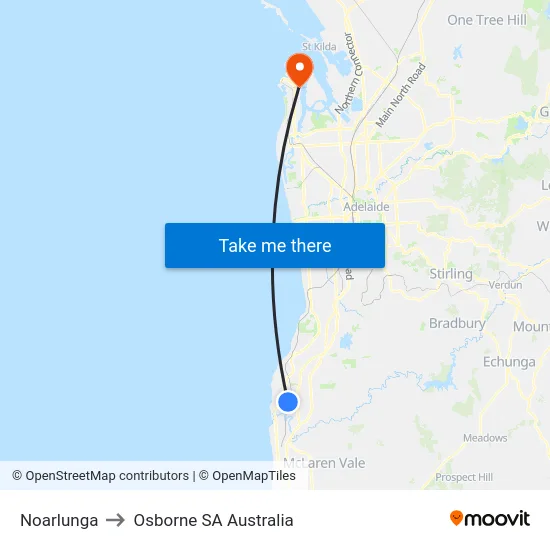 Noarlunga to Osborne SA Australia map