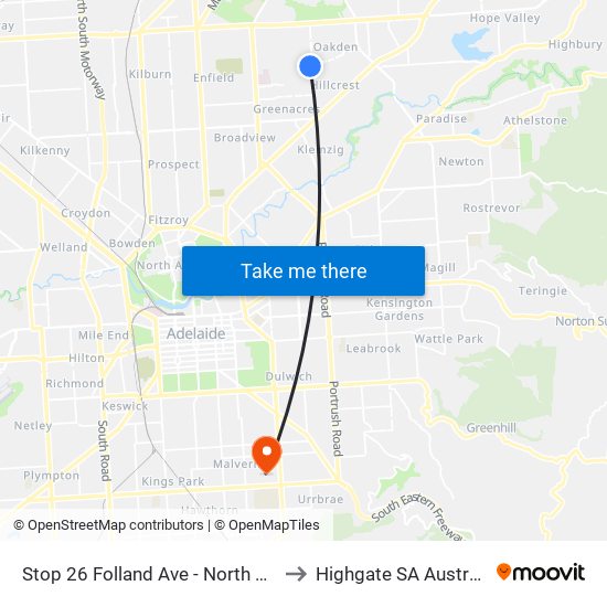 Stop 26 Folland Ave - North side to Highgate SA Australia map