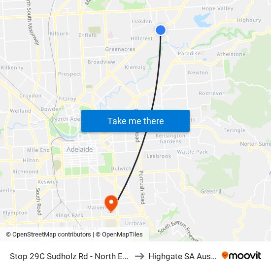 Stop 29C Sudholz Rd - North East side to Highgate SA Australia map