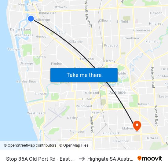 Stop 35A Old Port Rd - East side to Highgate SA Australia map