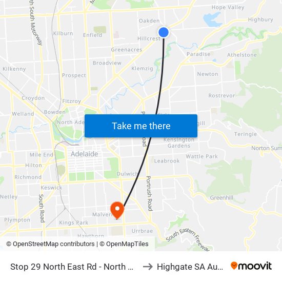 Stop 29 North East Rd - North West side to Highgate SA Australia map