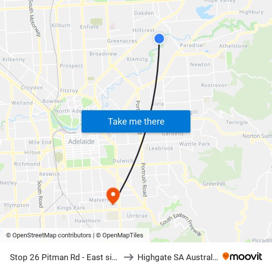 Stop 26 Pitman Rd - East side to Highgate SA Australia map