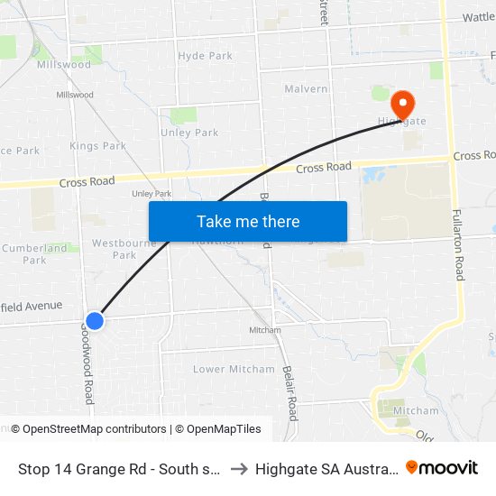 Stop 14 Grange Rd - South side to Highgate SA Australia map