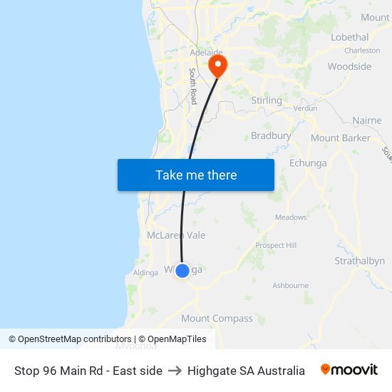 Stop 96 Main Rd - East side to Highgate SA Australia map