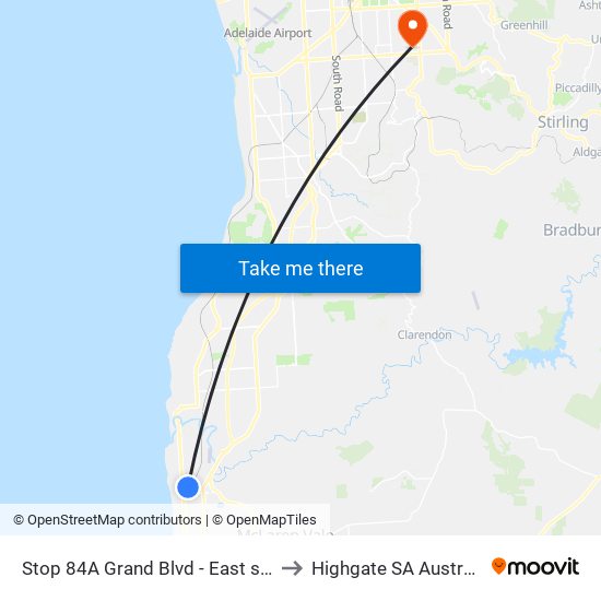 Stop 84A Grand Blvd - East side to Highgate SA Australia map