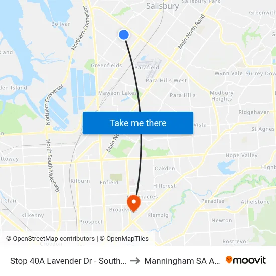 Stop 40A Lavender Dr - South East side to Manningham SA Australia map