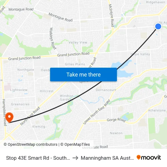 Stop 43E Smart Rd - South side to Manningham SA Australia map