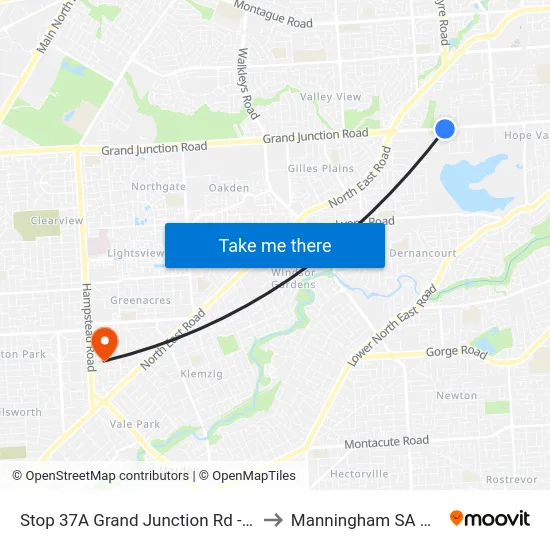 Stop 37A Grand Junction Rd - South side to Manningham SA Australia map