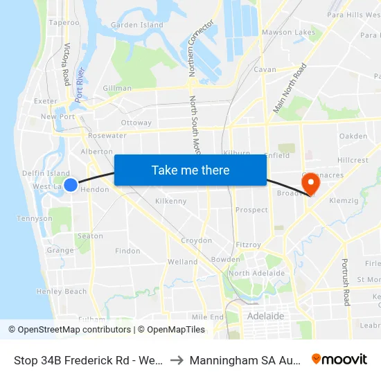 Stop 34B Frederick Rd - West side to Manningham SA Australia map