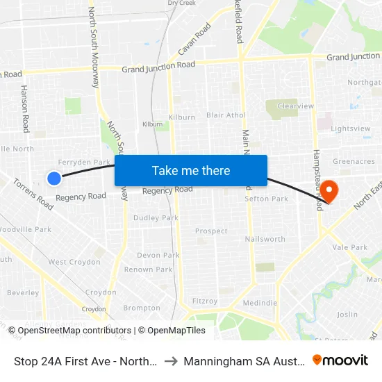 Stop 24A First Ave - North side to Manningham SA Australia map