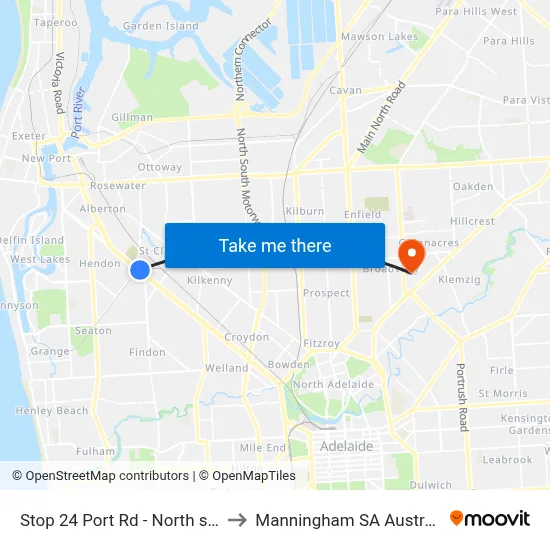 Stop 24 Port Rd - North side to Manningham SA Australia map