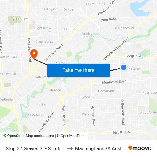 Stop 37 Graves St - South side to Manningham SA Australia map