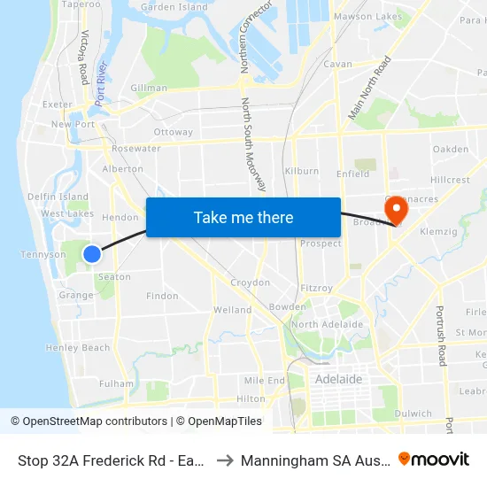 Stop 32A Frederick Rd - East side to Manningham SA Australia map