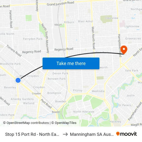 Stop 15 Port Rd - North East side to Manningham SA Australia map