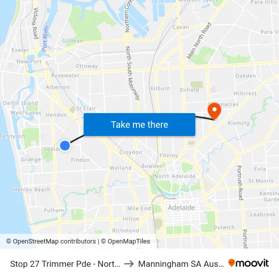 Stop 27 Trimmer Pde - North side to Manningham SA Australia map