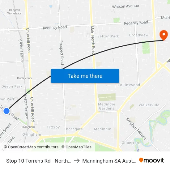 Stop 10 Torrens Rd - North side to Manningham SA Australia map