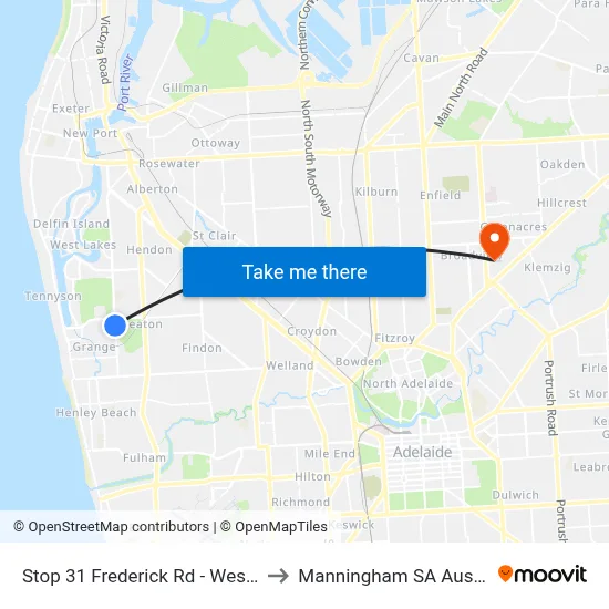 Stop 31 Frederick Rd - West side to Manningham SA Australia map