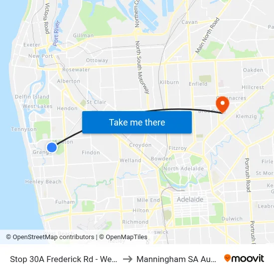 Stop 30A Frederick Rd - West side to Manningham SA Australia map