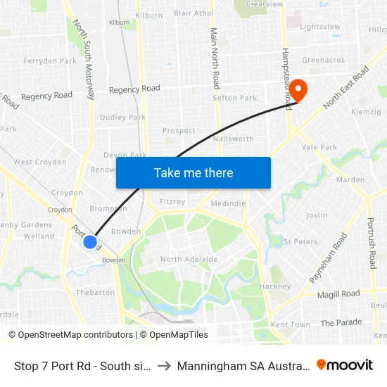 Stop 7 Port Rd - South side to Manningham SA Australia map