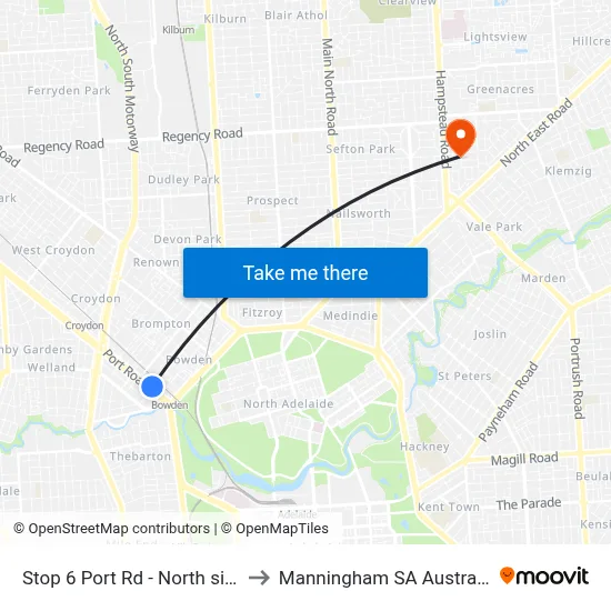 Stop 6 Port Rd - North side to Manningham SA Australia map