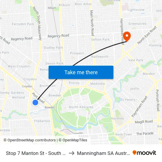 Stop 7 Manton St - South side to Manningham SA Australia map