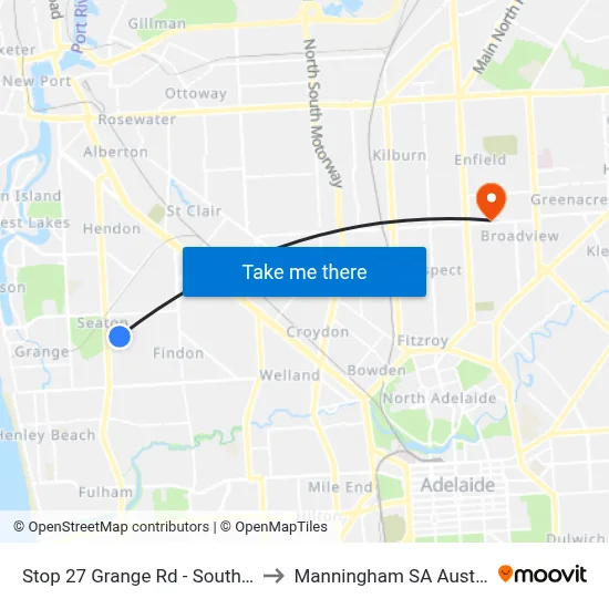 Stop 27 Grange Rd - South side to Manningham SA Australia map